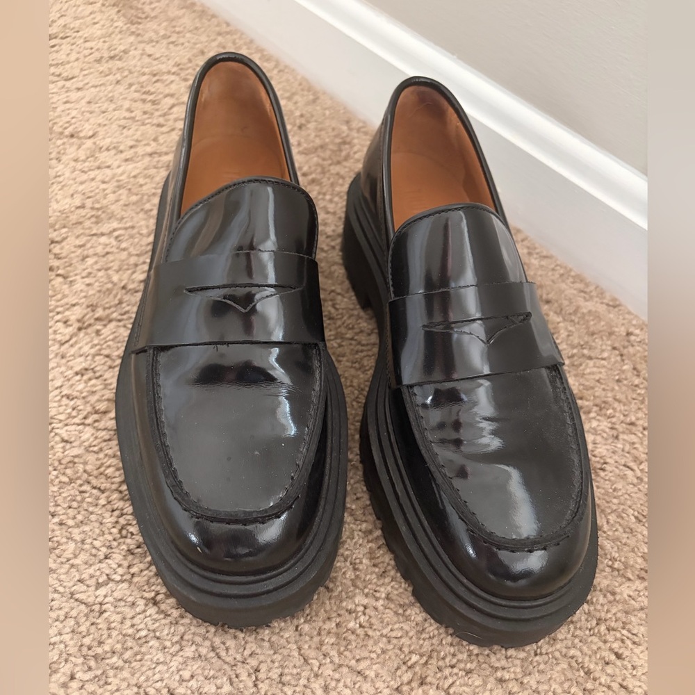 Black Patent Leather Loafers